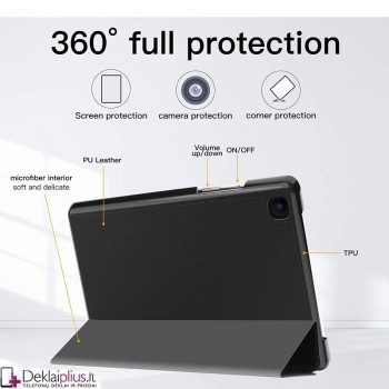 Dirbtinės odos atverčiamas dėklas planšetei - juodas (Samsung Tab A7 10.4 (2020)